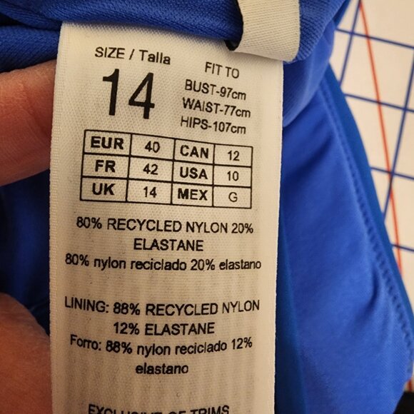 Seafolly Collective V Neck One Piece Blue Size 10 - Picture 9 of 12